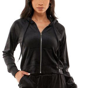 NWT Crave Frame Juniors' Velour Zip Hoodie (Black)